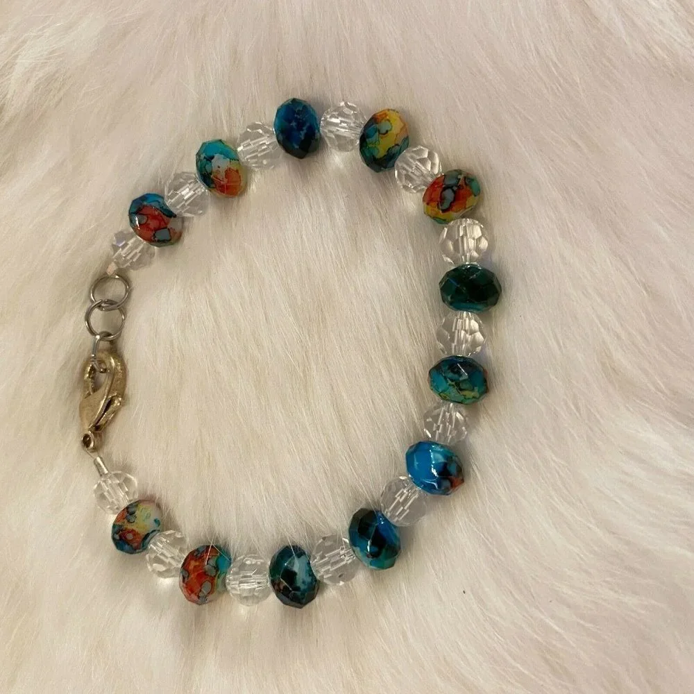 Fairycore Beaded‎ Bracelet Festival Colorful Art to Wear Adjustable Boho 6205